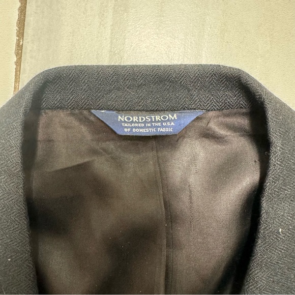 Nordstrom Loro Piana Camel Hair Sport Coat 46L Black Two Button Blazer Suit - Picture 2 of 7